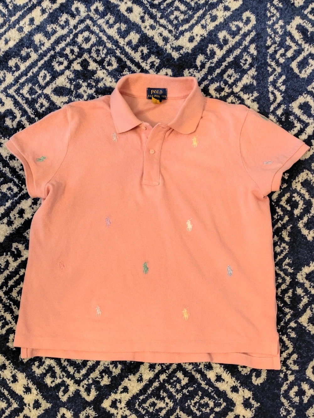 Polo by Ralph Lauren Kids Peach Polo Shirt with Embroidered Logos